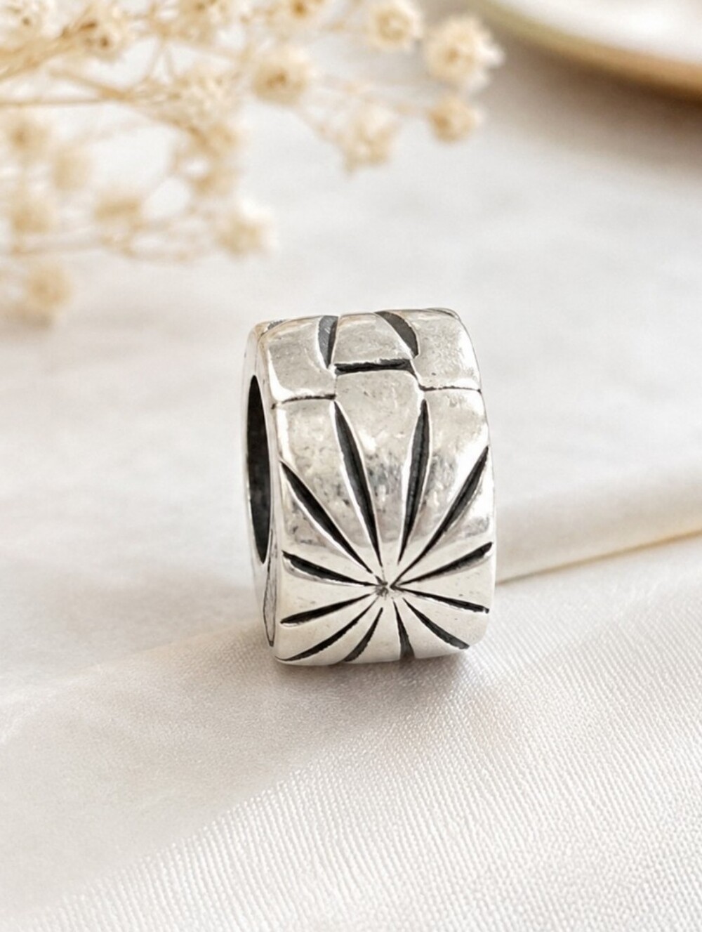 Pandora Silver Sunburst Clip Charm